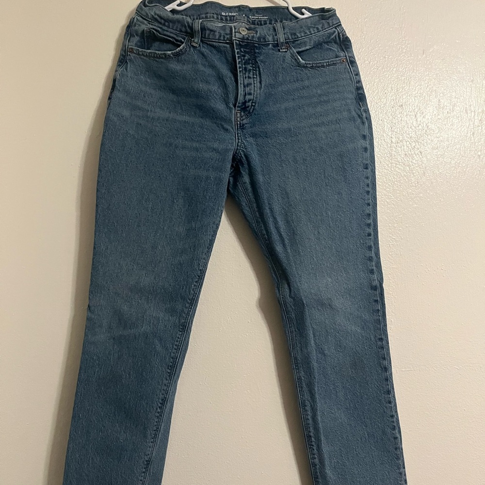 Old Navy Blue Straight Leg Jeans Classic Style